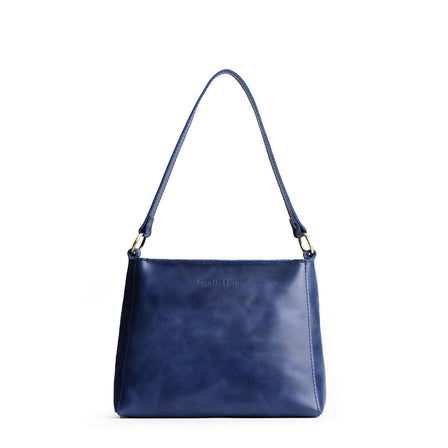 Cowboy Blue*Small | Triangular shoulder bag with antiqued brass finished hardware