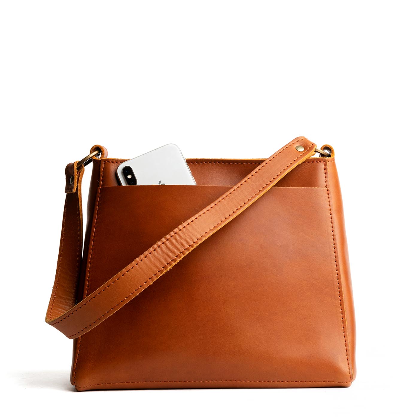 Honey*Small | Triangular shoulder bag with antiqued brass finished hardware