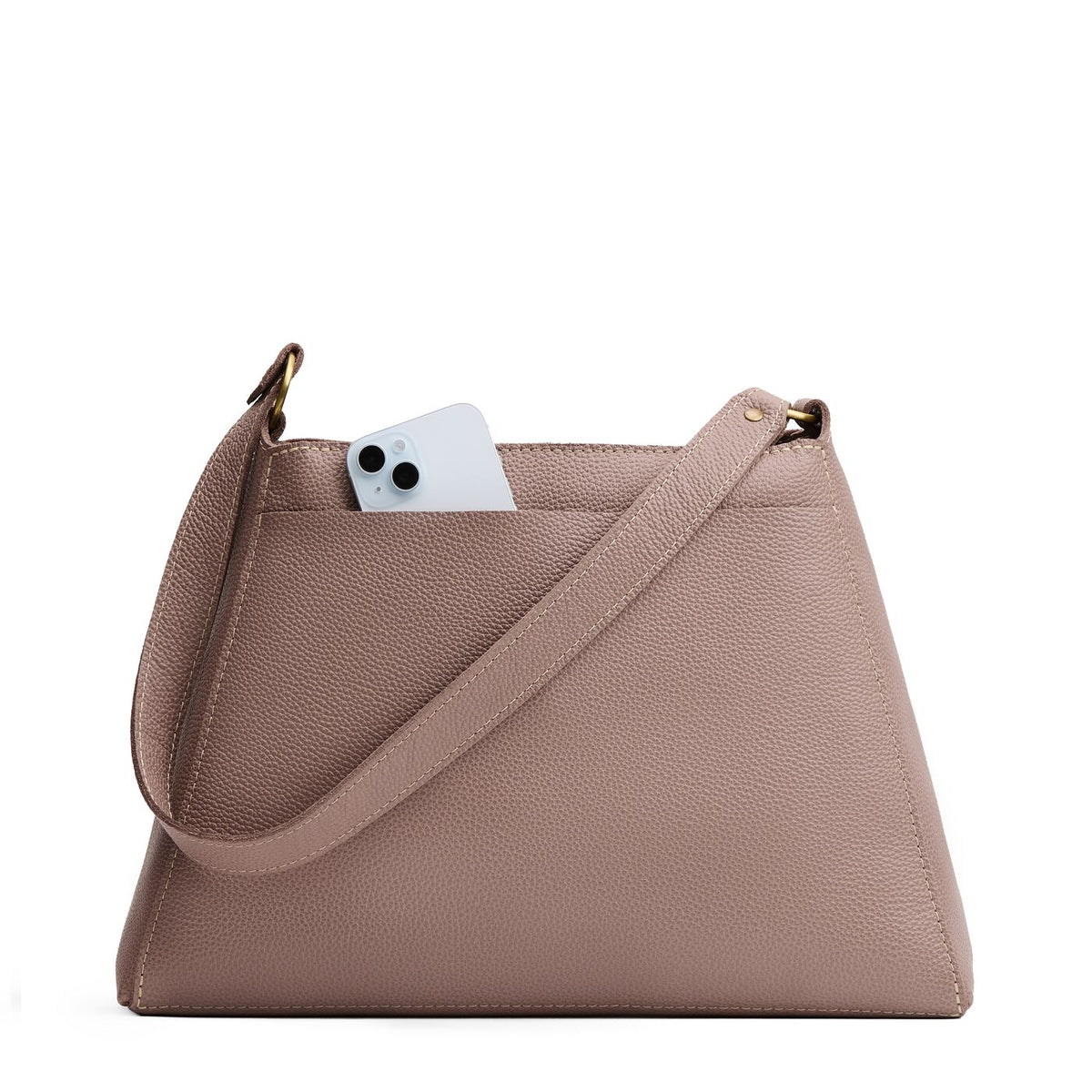 Sparrow*Large | Large triangular shoulder bag with antiqued brass finished hardware