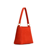 Paprika Small | Triangular shoulder bag with antiqued brass finished hardware