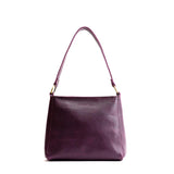 Plum Small | Triangular shoulder bag with antiqued brass finished hardware