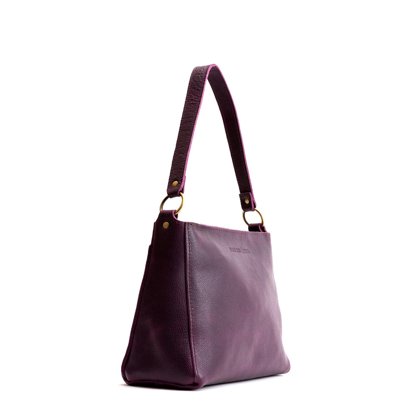 Plum*Small | Triangular shoulder bag with antiqued brass finished hardware