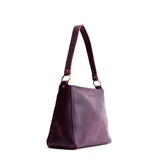 Plum Small | Triangular shoulder bag with antiqued brass finished hardware