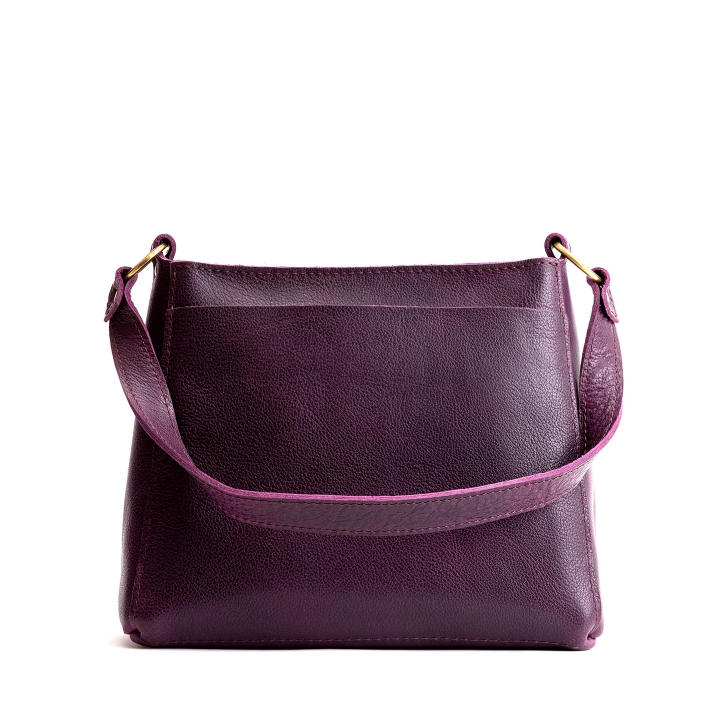 Plum*Small | Triangular shoulder bag with antiqued brass finished hardware