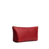 Chili Red | Leather utility bag pouch with top zipper