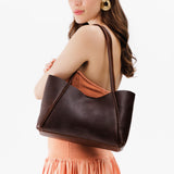 Coldbrew Medium | Model holding midsize rectangular tote bag