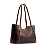 Coldbrew Medium | Wide tote with leather straps and snap closure