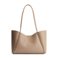 Stone*Medium | Wide tote with leather straps and snap closure