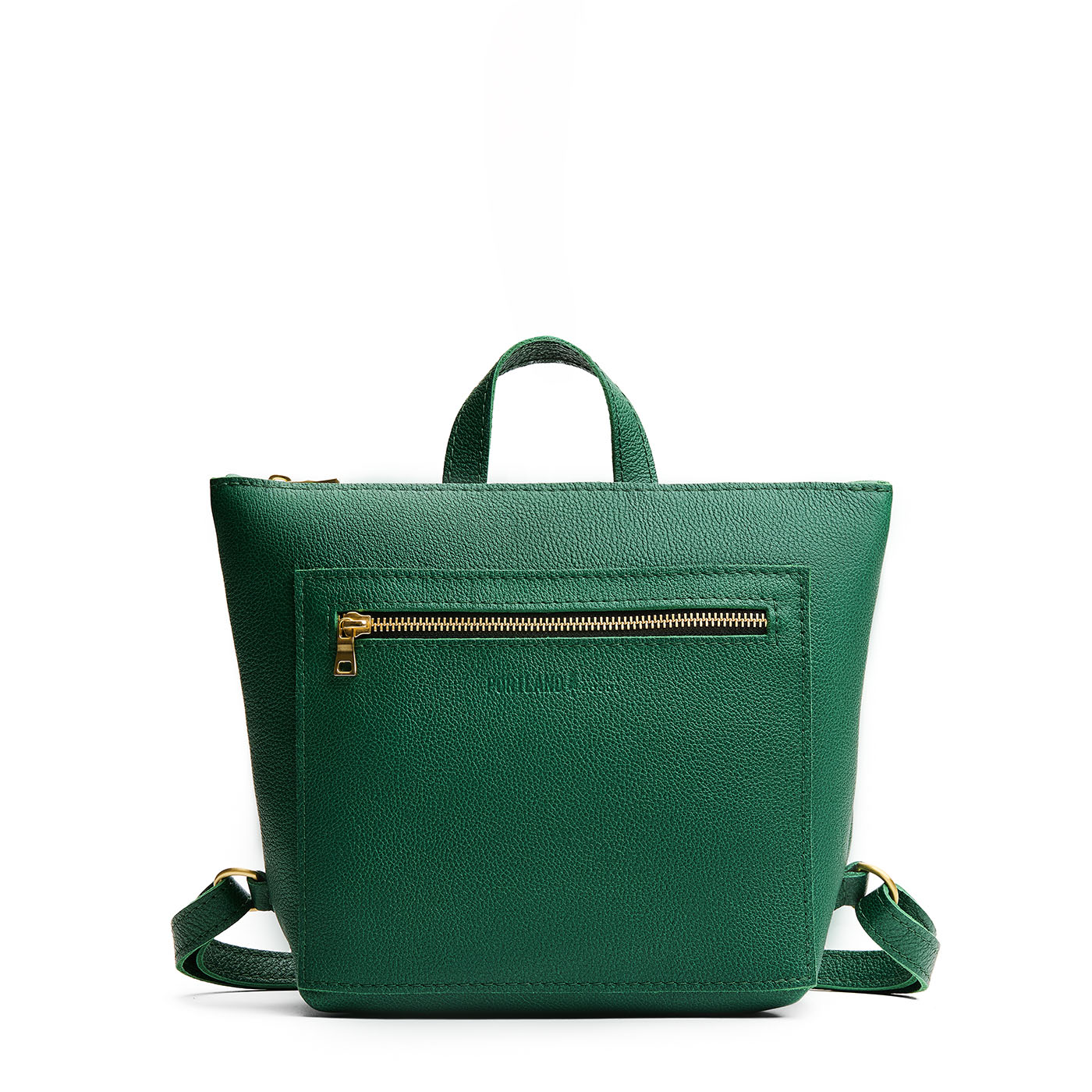 Bacalar | Petite square slim leather tote backpack with zipper closure and adjustable straps