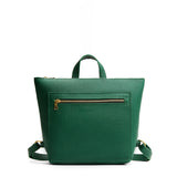 Bacalar | Petite square slim leather tote backpack with zipper closure and adjustable straps