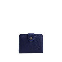 Cobalt | Small leather wallet with snap closure