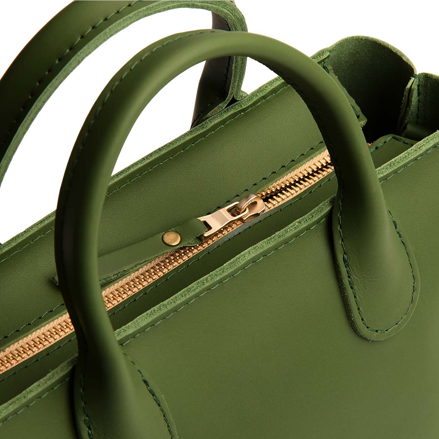 Cactus*ANY*Zipper | Petite tote purse with structured leather handles and crossbody strap