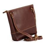  Cognac  | Small rectangular crossbody purse with top zipper and interior pocket