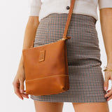  Honey  | Small rectangular crossbody purse with top zipper and interior pocket