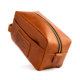 Honey | Large rectangular leather dopp kit