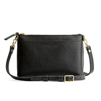  Pebbled--black*Classic | Zip top petite crossbody bag with detachable strap