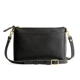  Pebbled--black Classic | Zip top petite crossbody bag with detachable strap